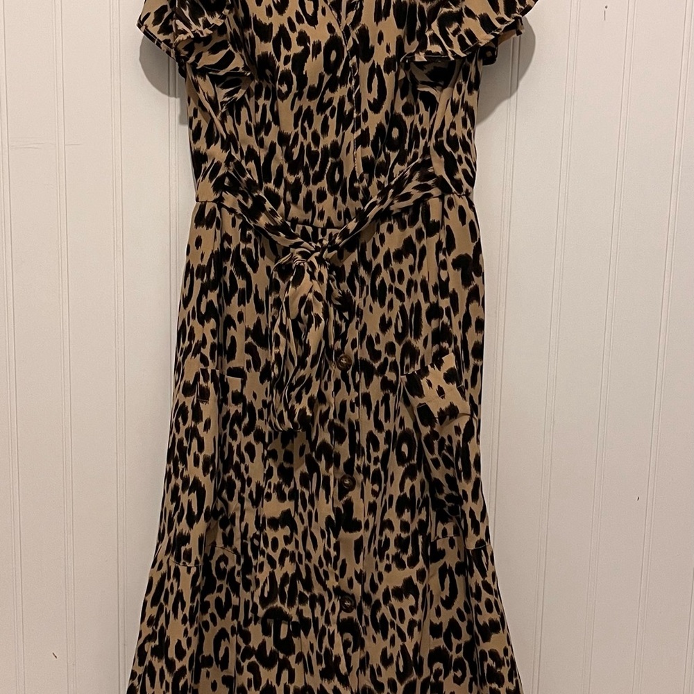 Sienna Sky Tan and Black Leopard Maxi Dress